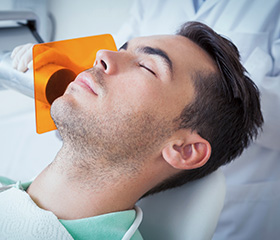 Man receiving dental x-rays