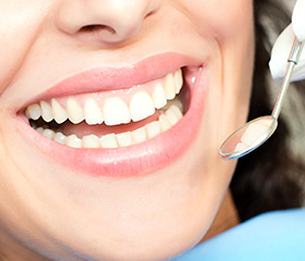 Closeup of healthy teeth and gums