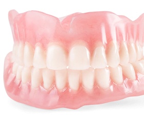 A full set of dentures