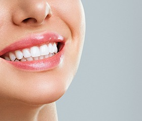 Up close image of a person’s improved smile