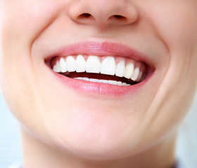 Closeup of healthy teeth and gums