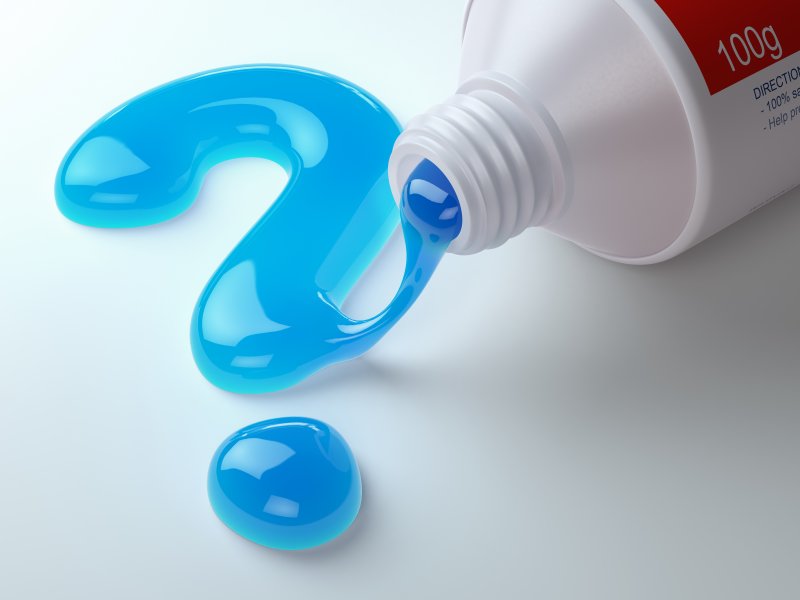Question mark made of toothpaste