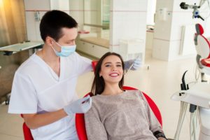 Young woman at dentist